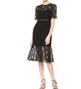 Avec les filles lace ruffle hem dress